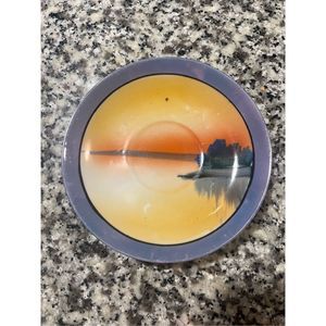 Vintage porcelain small plate painted by hand from Japan